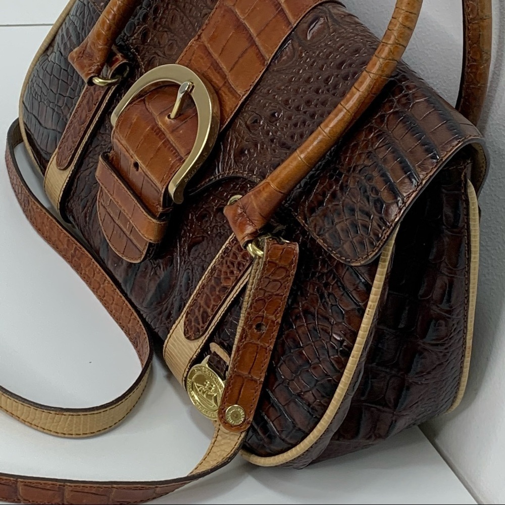 - Brahmin Tricolor Croc Satchel - Picture 3 of 15